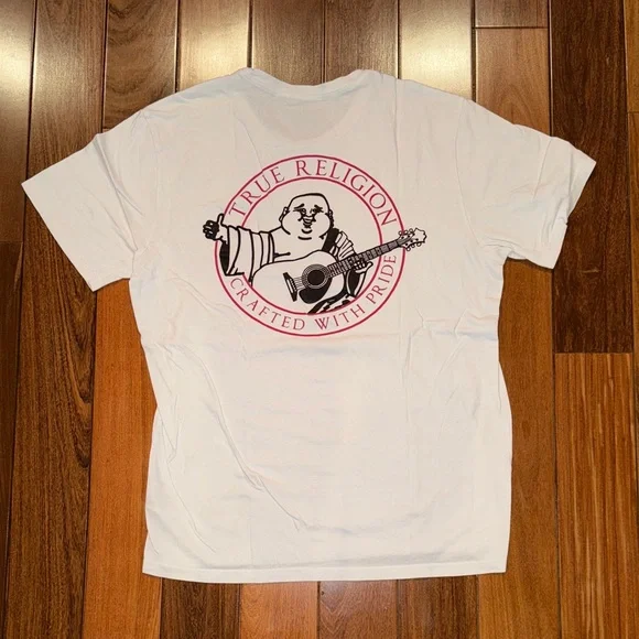 True Religion White Tee with Black Logo - Picture 2 of 2